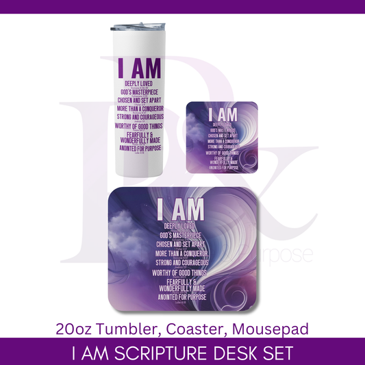 I am Scripture Purple Text Desk Gift Set | IAMTXT08