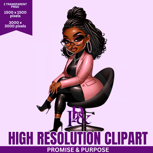 Black Business Women Clipart - Print-Ready High Resolution - BWCA20