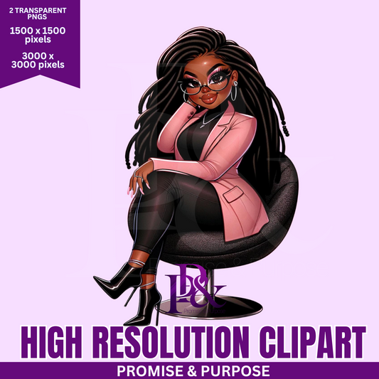 Black Business Women Clipart - Print-Ready High Resolution - BWCA21