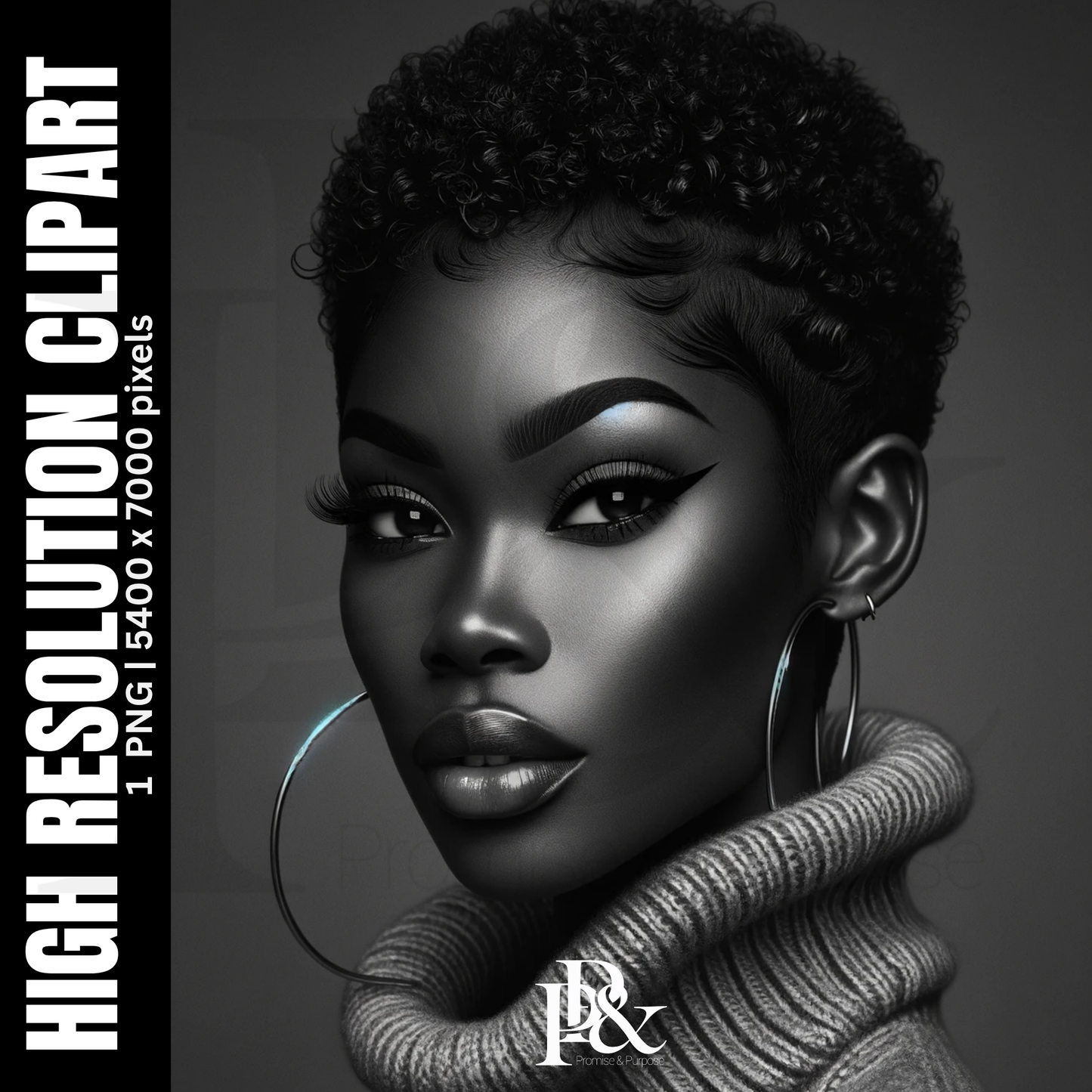 Poised with Purpose – Black Woman Clipart | PWP12