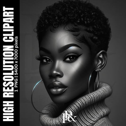 Poised with Purpose – Black Woman Clipart | PWP12