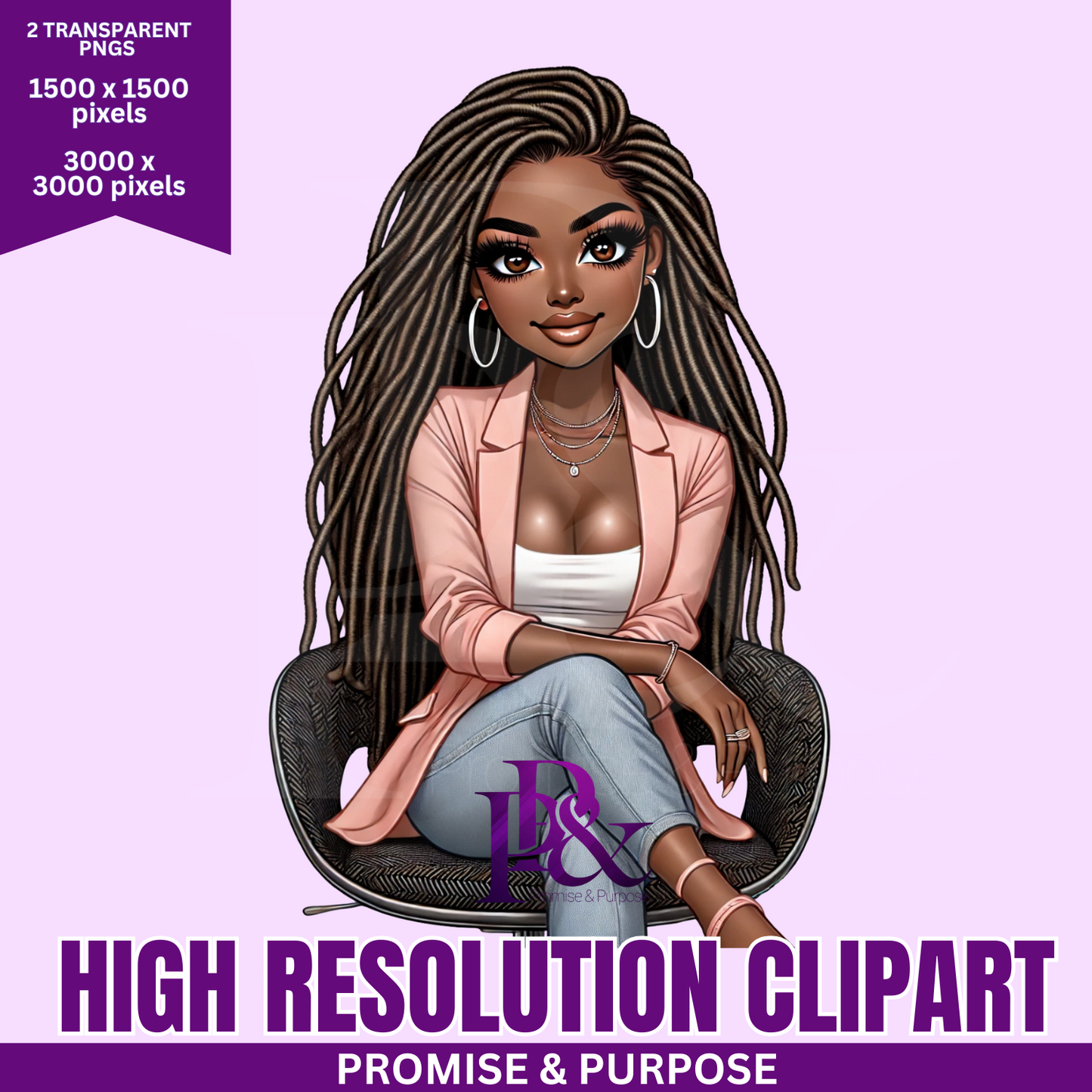 Black Business Women Clipart - Print-Ready High Resolution - BWCA23