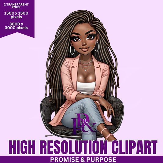 Black Business Women Clipart - Print-Ready High Resolution - BWCA23