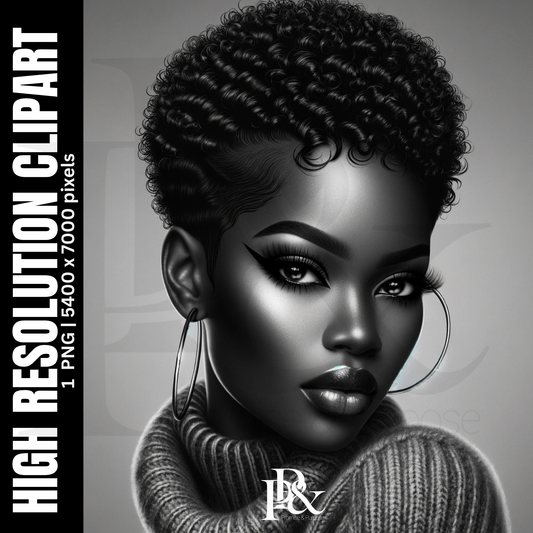 Poised with Purpose – Black Woman Clipart | PWP13