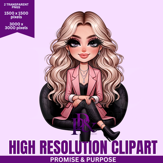 Black Business Women Clipart - Print-Ready High Resolution - BWCA26