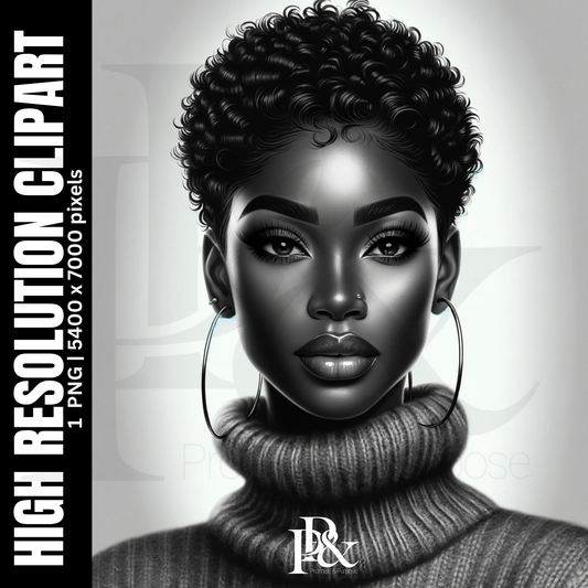 Poised with Purpose – Black Woman Clipart | PWP14