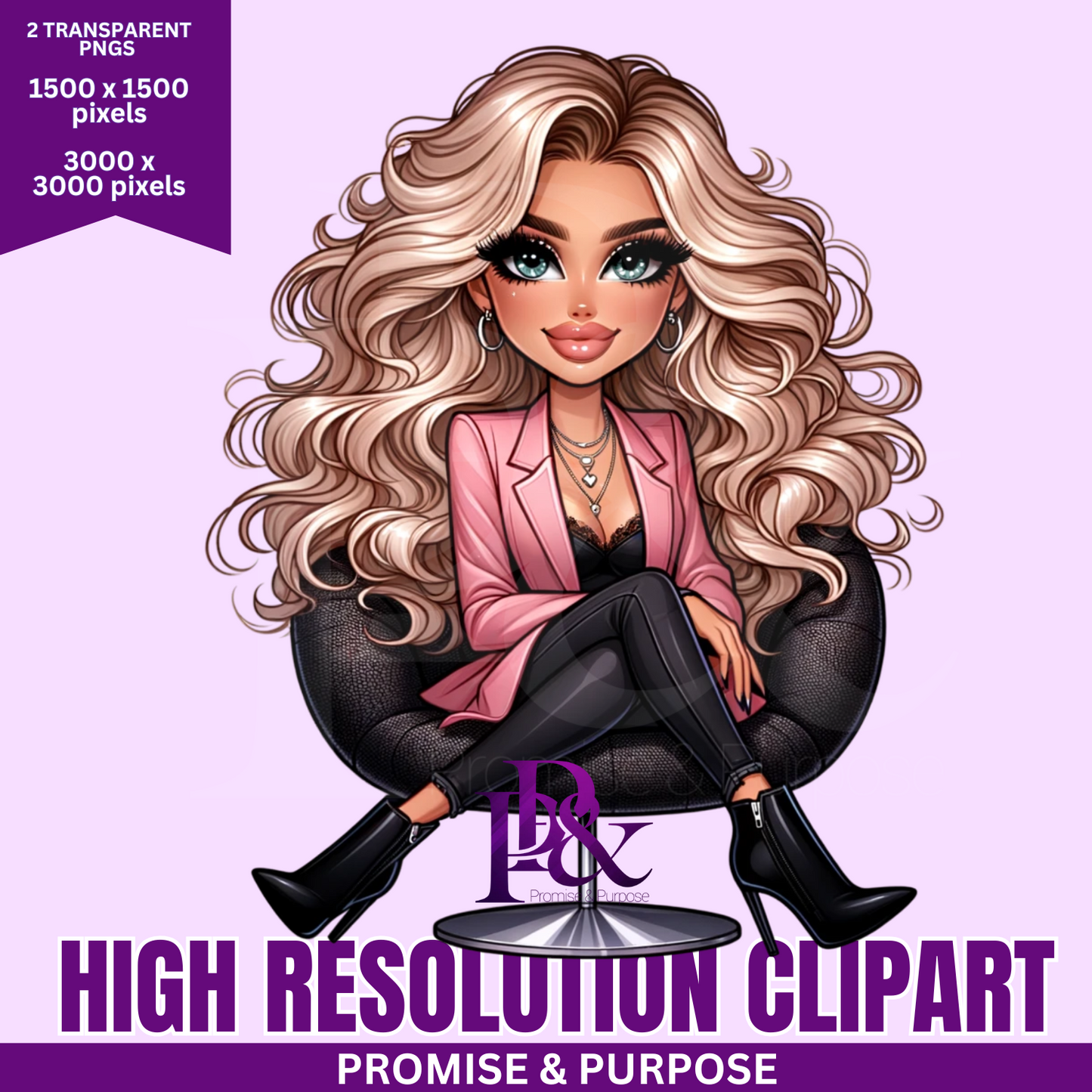 Black Business Women Clipart - Print-Ready High Resolution - BWCA27