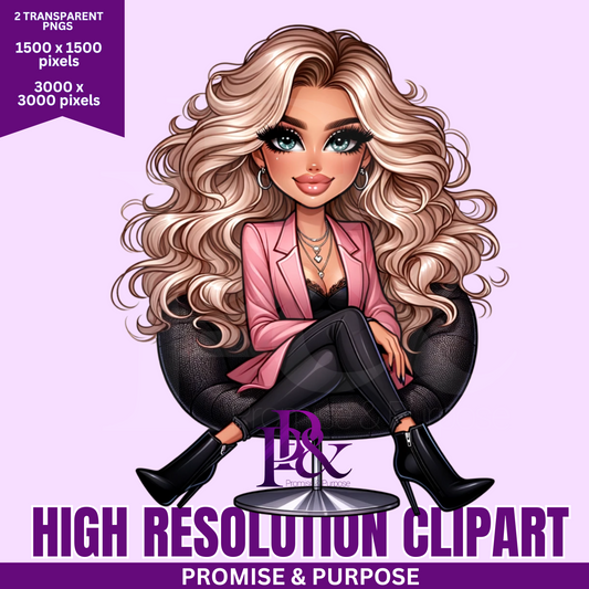 Black Business Women Clipart - Print-Ready High Resolution - BWCA27