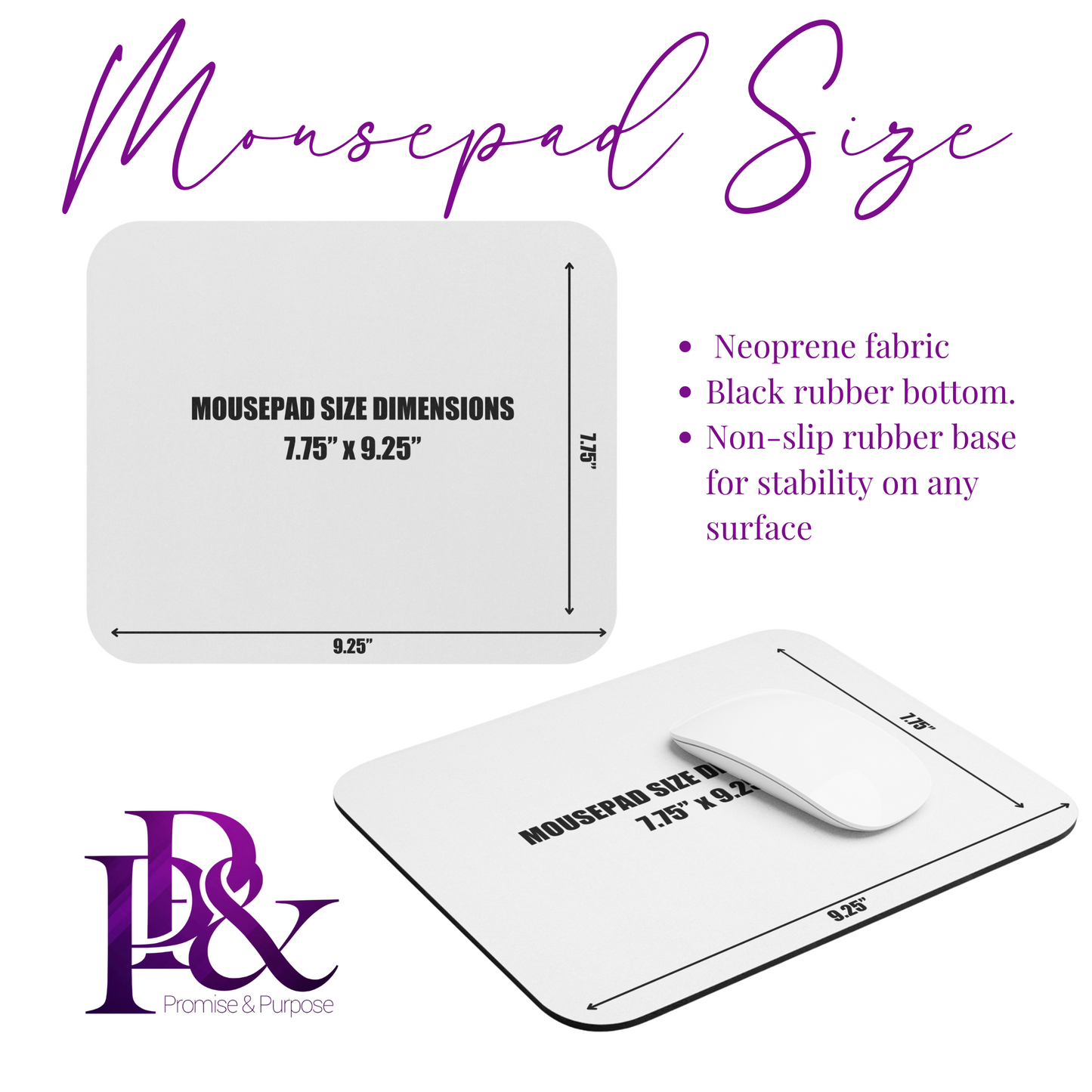Bundles with Purpose - A6 Faux Leather Journal & Thick Mousepad