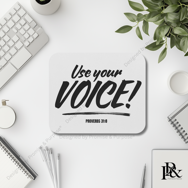 Use Your Voice Mousepad – Faith Office Desk Decor | VWP-002