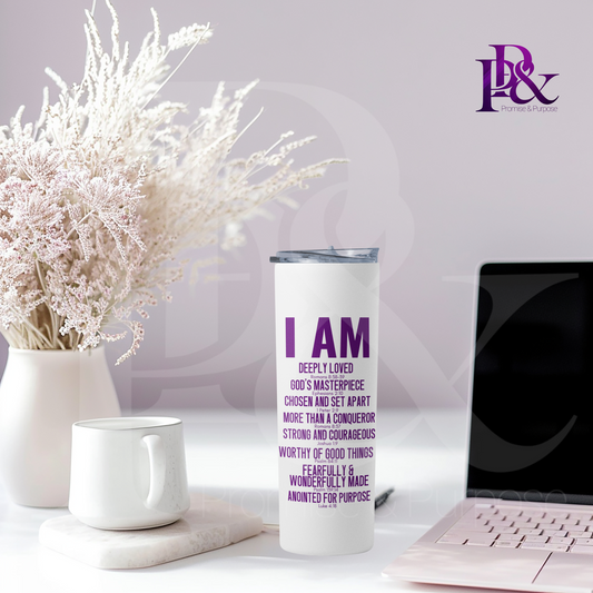 I am Scripture 20oz Tumbler | Faith-Based Desk Decor | IAMTXT02