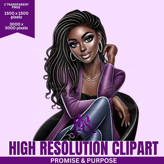 Black Business Women Clipart - Print-Ready High Resolution - BWCA02