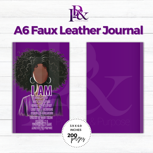 I am Scripture Purple A6 Faux Leather Journal | IAM01J