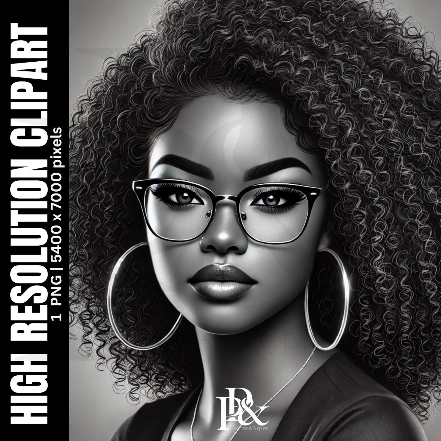 Poised with Purpose – Black Woman Clipart | PWP02