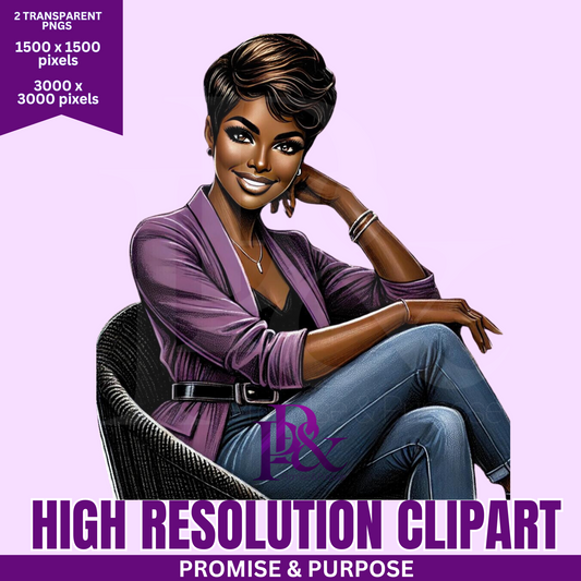 Black Business Women Clipart - Print-Ready High Resolution - BWCA03
