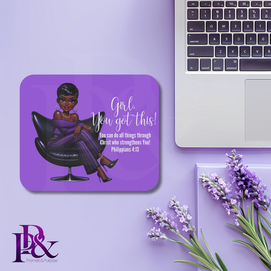 Girl, You Got This Amethyst Mouse Pad | Faith-Based Desk Decor | YGTW08A