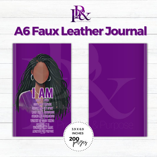 I am Scripture Purple A6 Faux Leather Journal |  IAM02J