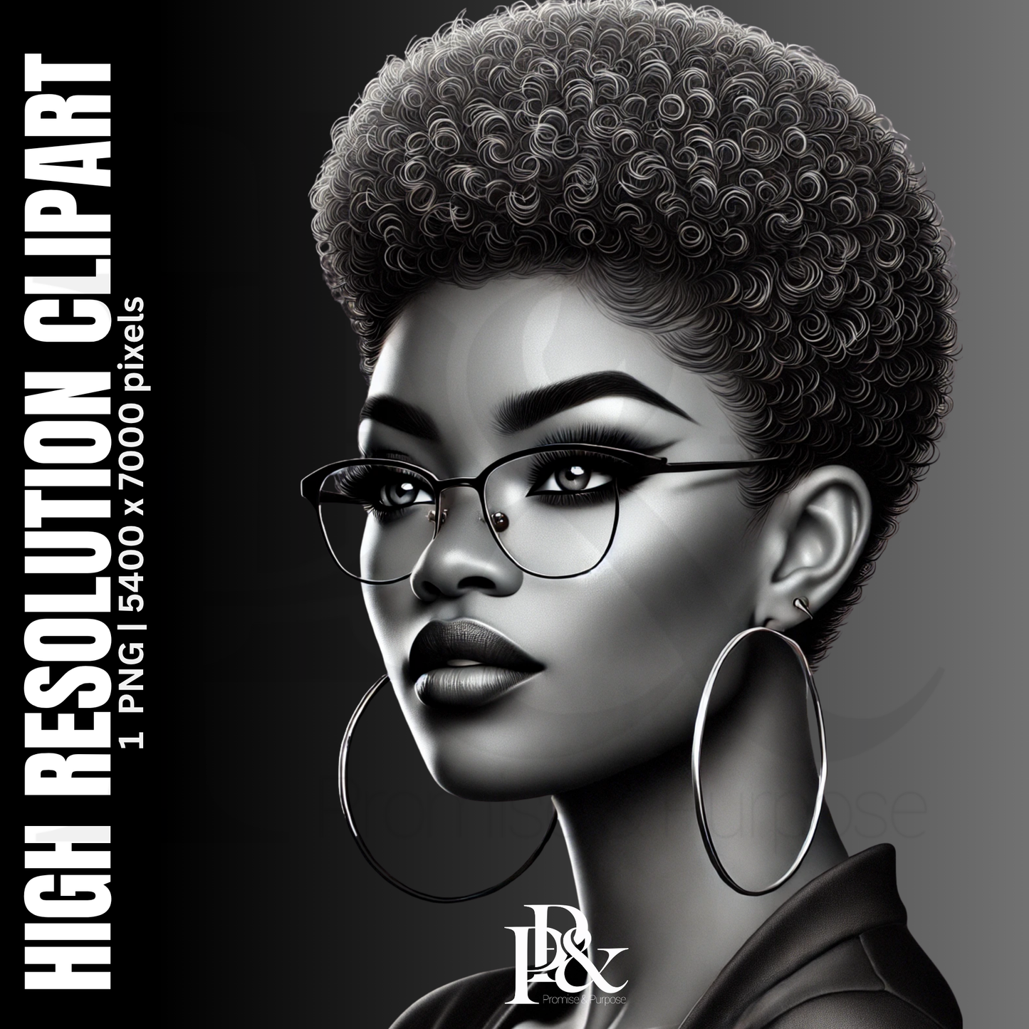Poised with Purpose – Black Woman Clipart | PWP03