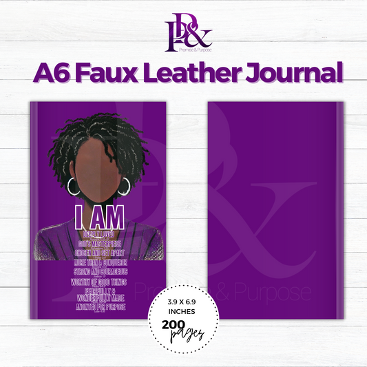 I am Scripture Purple A6 Faux Leather Journal | IAM03J