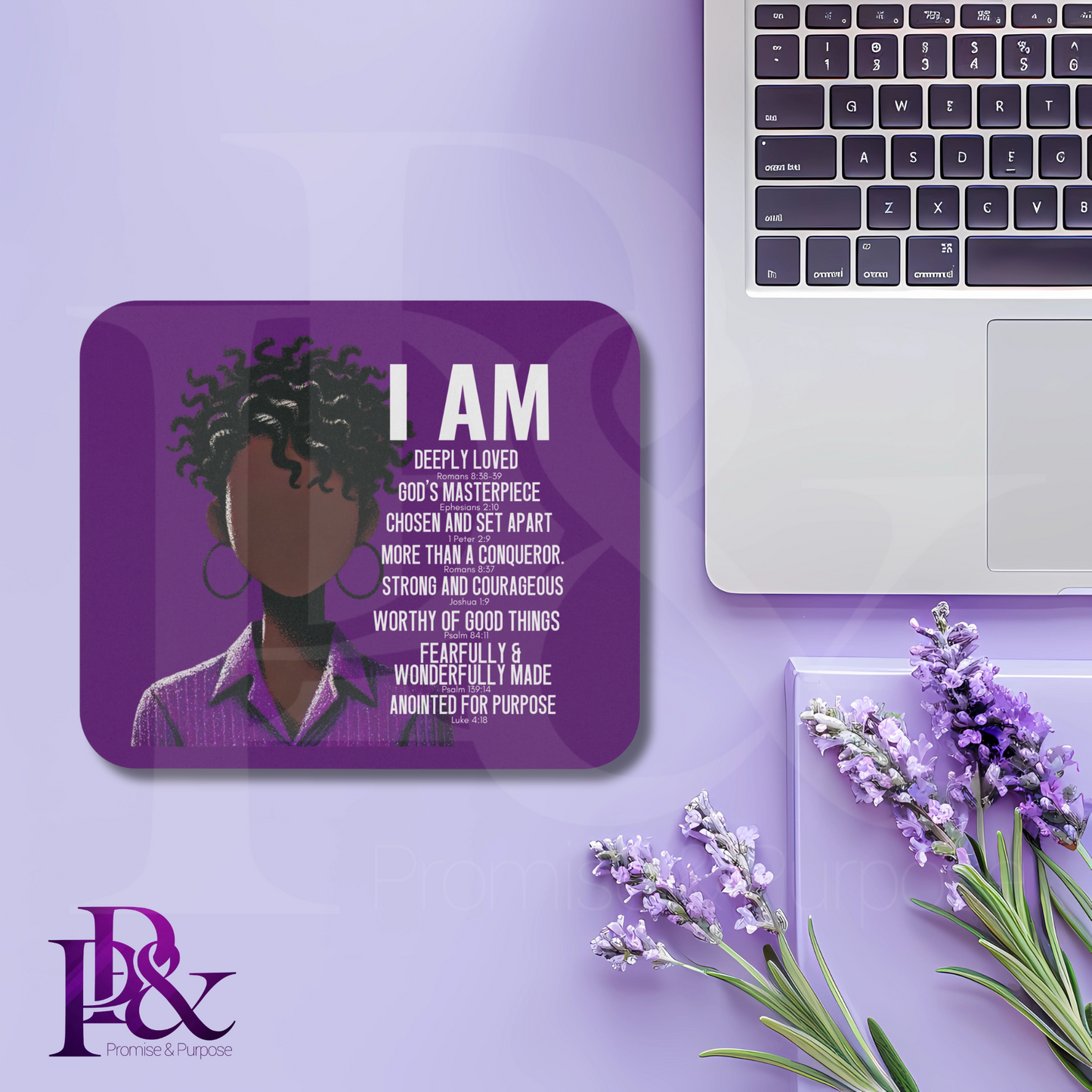 I am Scripture Mouse Pad | Faith-Based Desk Decor | IAM05