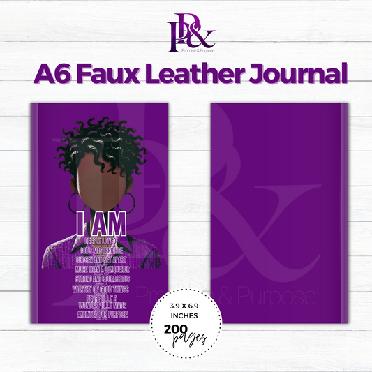 I am Scripture Purple A6 Faux Leather Journal | IAM05J