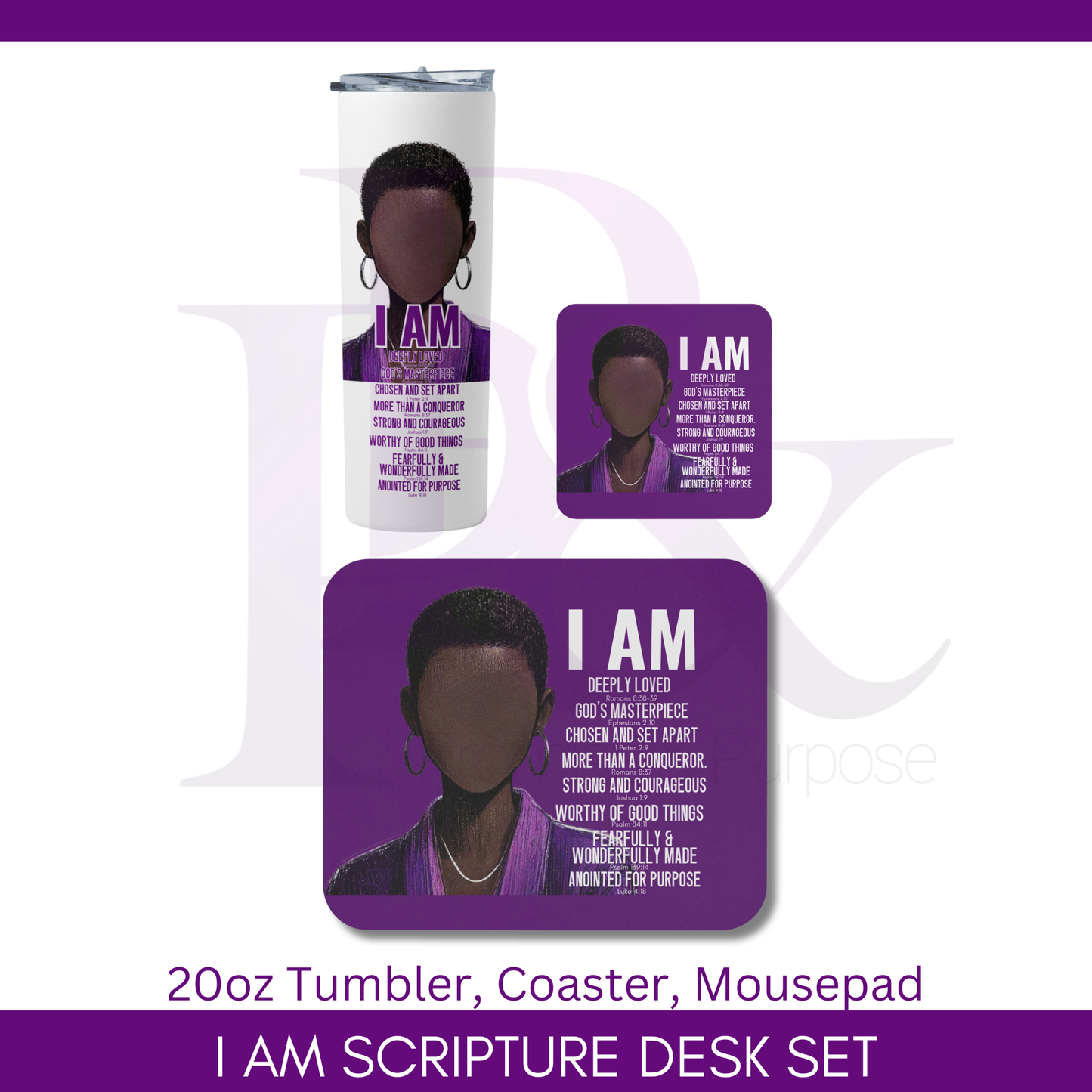 I am Scripture Purple Desk Gift Set | IAM06