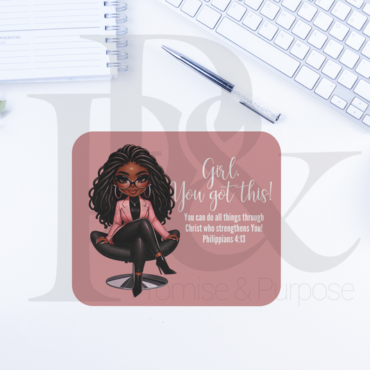 Girl You Got This Collection - Pink Loc Hair Mousepad - YGTW15