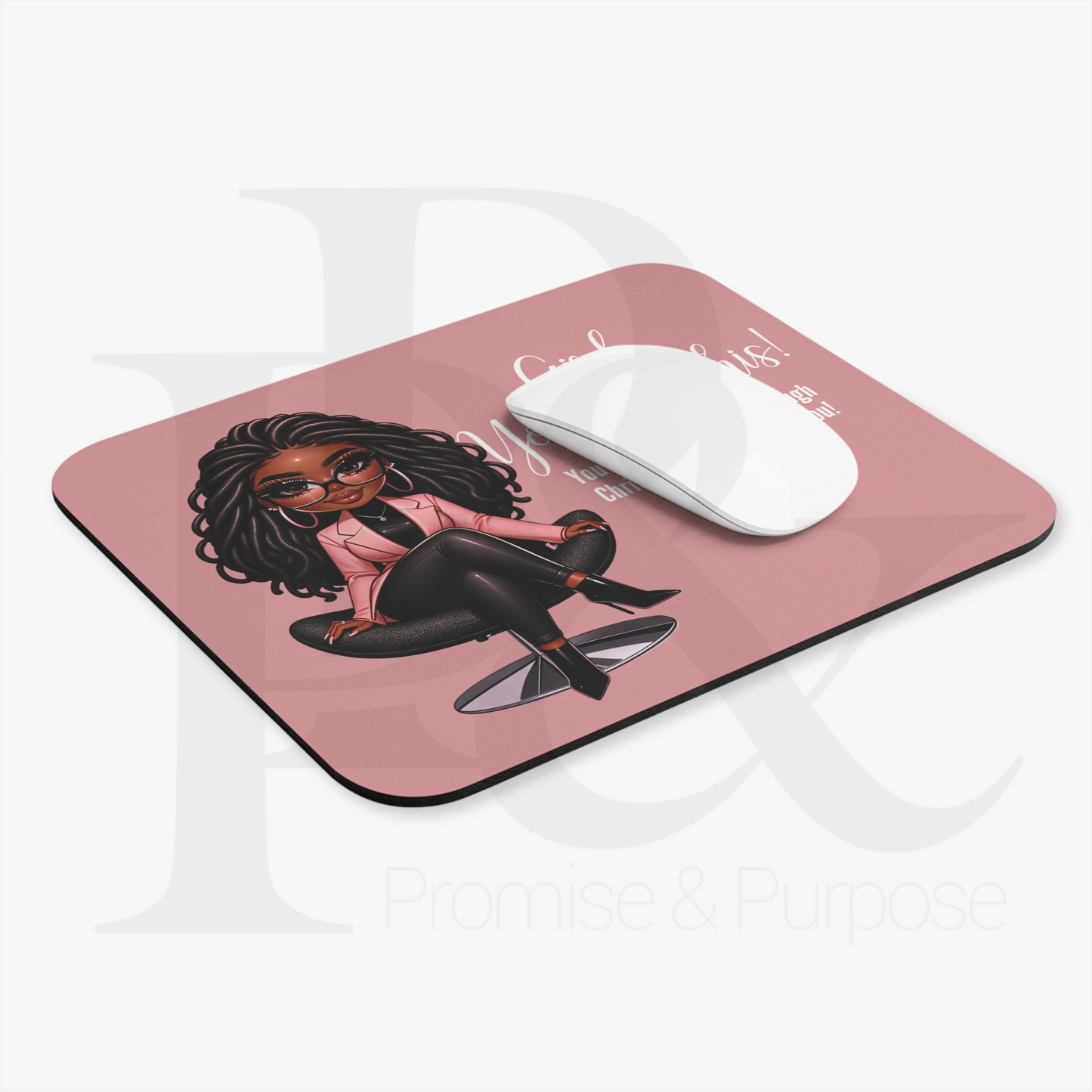 Girl You Got This Collection - Pink Loc Hair Mousepad - YGTW15