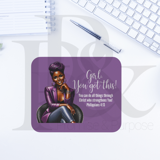 Girl You Got This Collection - Purple Faux Hawk Mousepad - YGTW17PURP