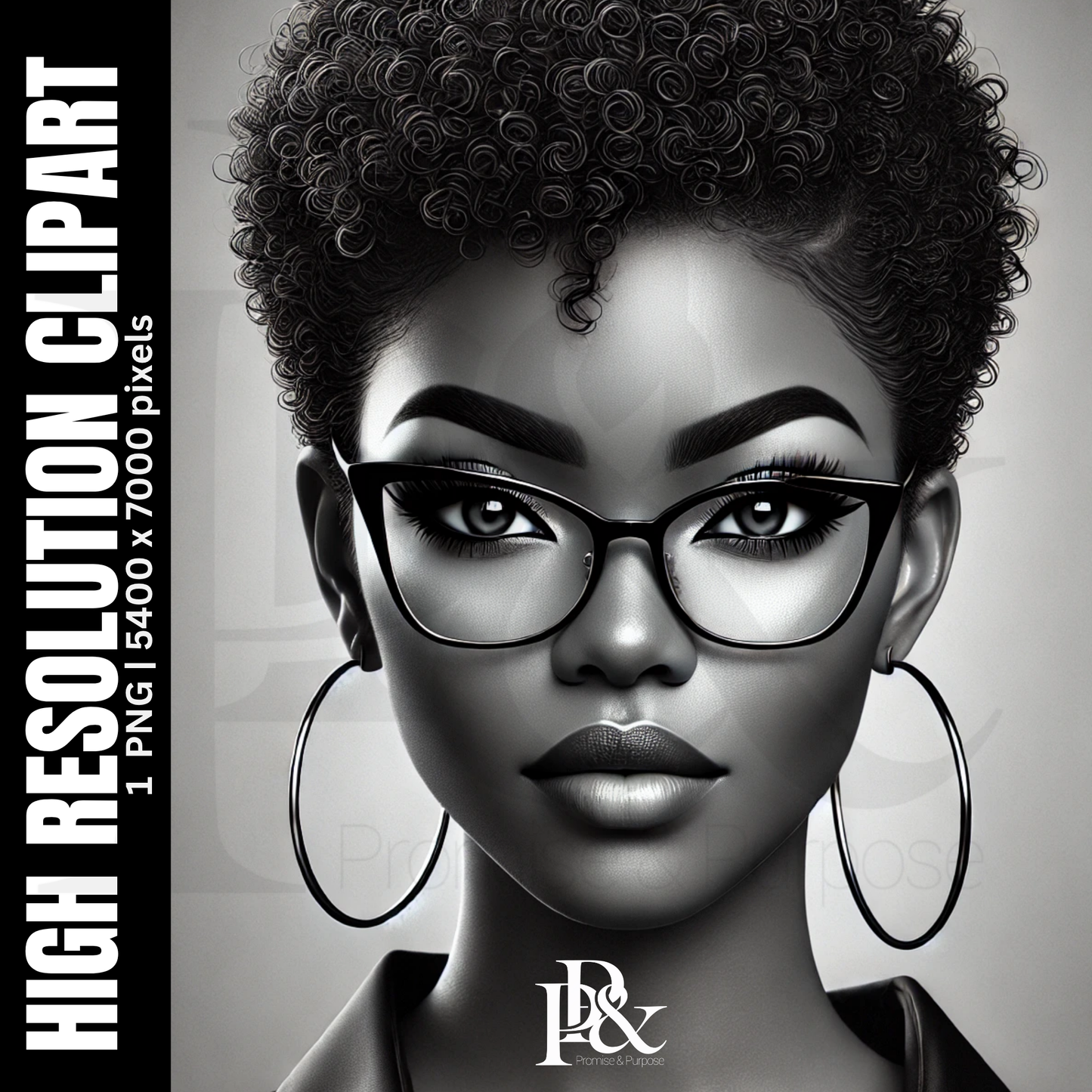 Poised with Purpose – Black Woman Clipart | PWP04