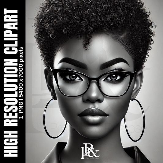 Poised with Purpose – Black Woman Clipart | PWP04