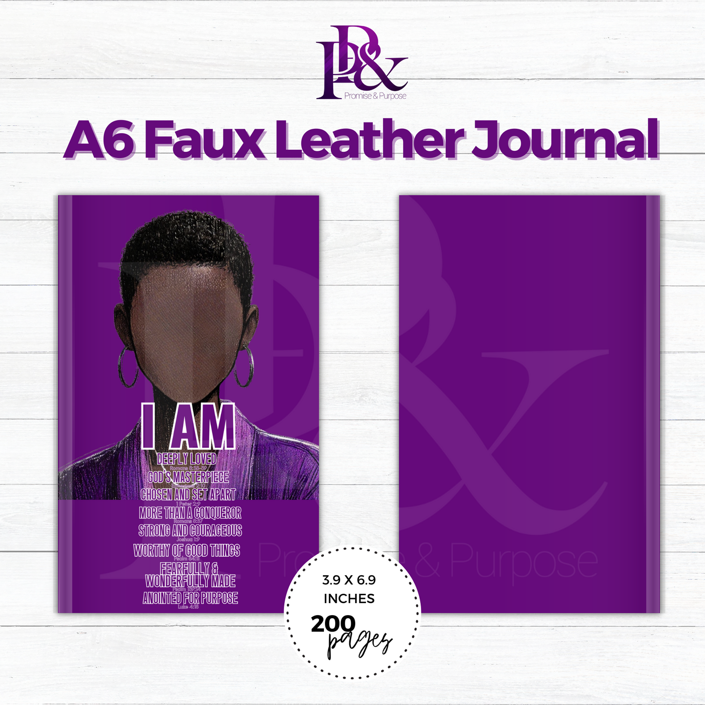 I am Scripture Purple A6 Faux Leather Journal | IAM06J