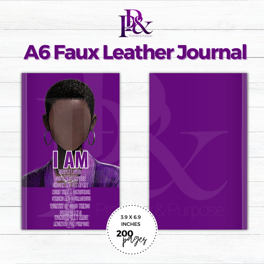 I am Scripture Purple A6 Faux Leather Journal | IAM06J