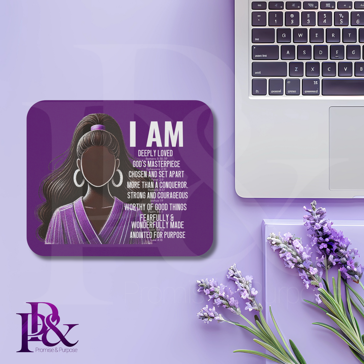 I am Scripture Mouse Pad | Faith-Based Desk Decor | IAM08