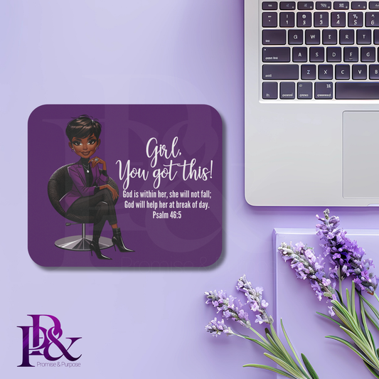 Girl, You Got This Purple Mouse Pad | Faith-Based Desk Decor | YGTW16P