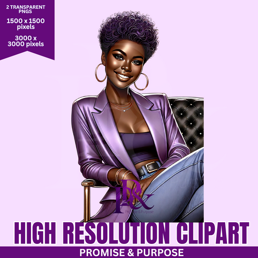 Black Business Women Clipart - Print-Ready High Resolution - BWCA09