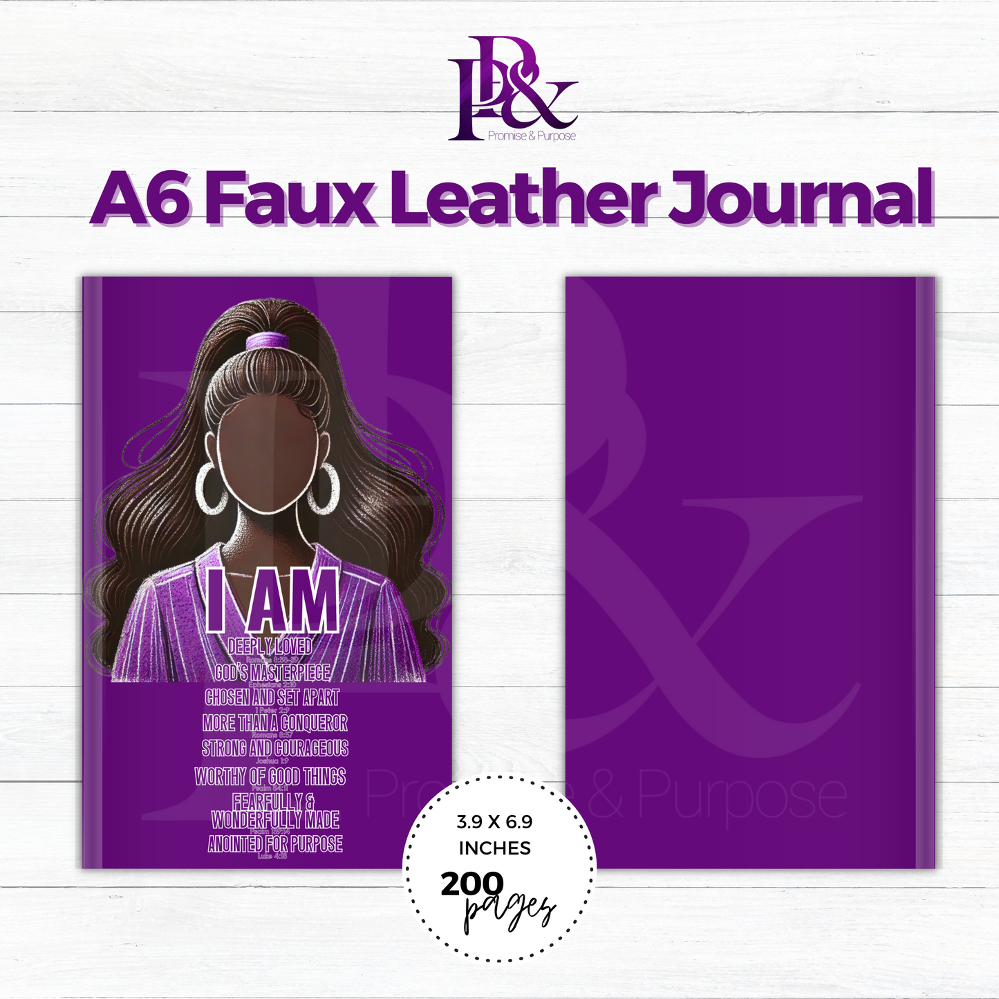 I am Scripture Purple A6 Faux Leather Journal | IAM08J
