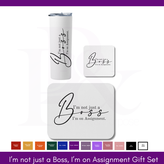 I'm not just a Boss, I'm on Assignment Gift Set - Tumbler Mousepad & Tumbler