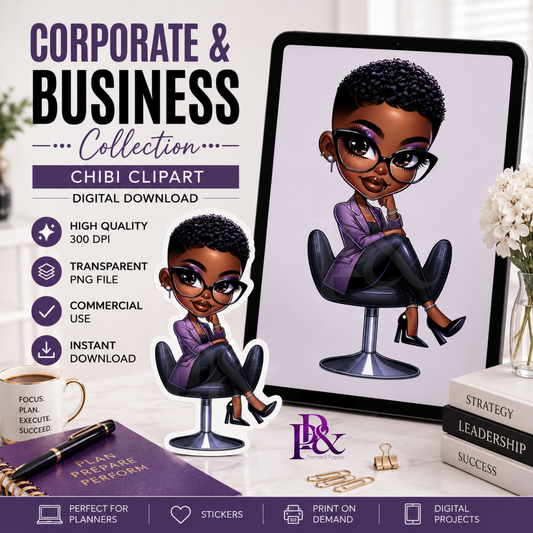 Black Business Women PNG Clipart - Print-Ready High Resolution | CB1