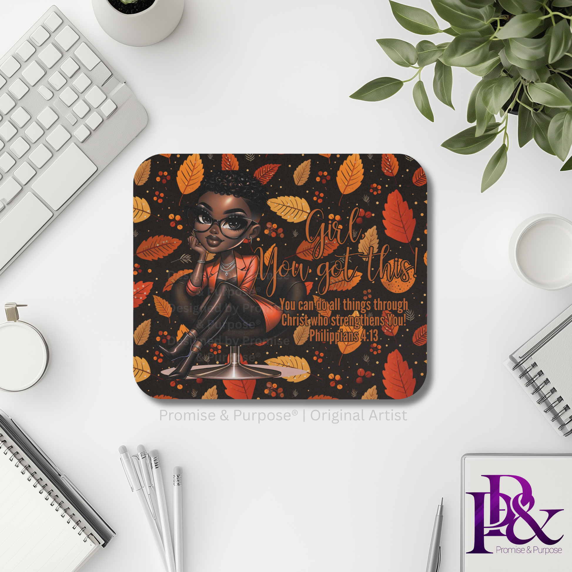 Girl You Got This™ mousepad by Promise & Purpose® featuring faith-inspired encouragement for women, perfect for office desks, home workspaces, and everyday motivation. 