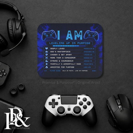 I Am Scripture Affirmation Mousepad – Faith Office Desk Decor for Men | IAM064