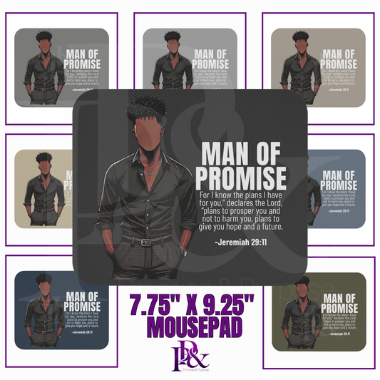 Men of Promise Mousepad – African American Men - MOPBG04 | Christian Desk Accessories | Faith-Based Gifts for Him | Stylish Office Decor