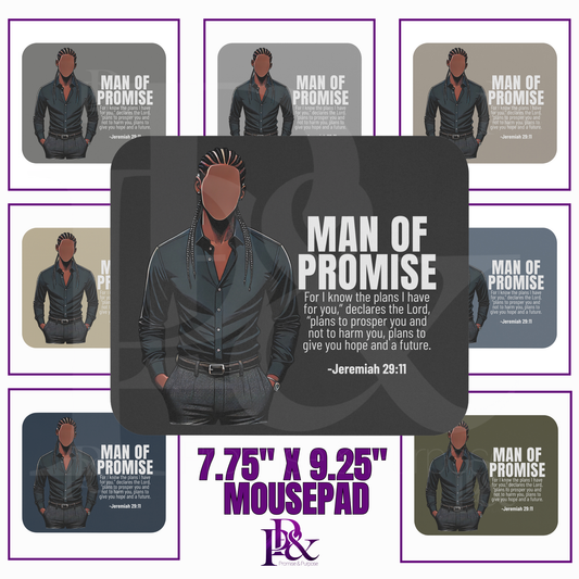 Men of Promise Mousepad – African American Men - MOPBG05 | Christian Desk Accessories | Faith-Based Gifts for Him | Stylish Office Decor