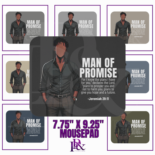 Men of Promise Mousepad – African American Men - MOPBG06 | Christian Desk Accessories | Faith-Based Gifts for Him | Stylish Office Decor