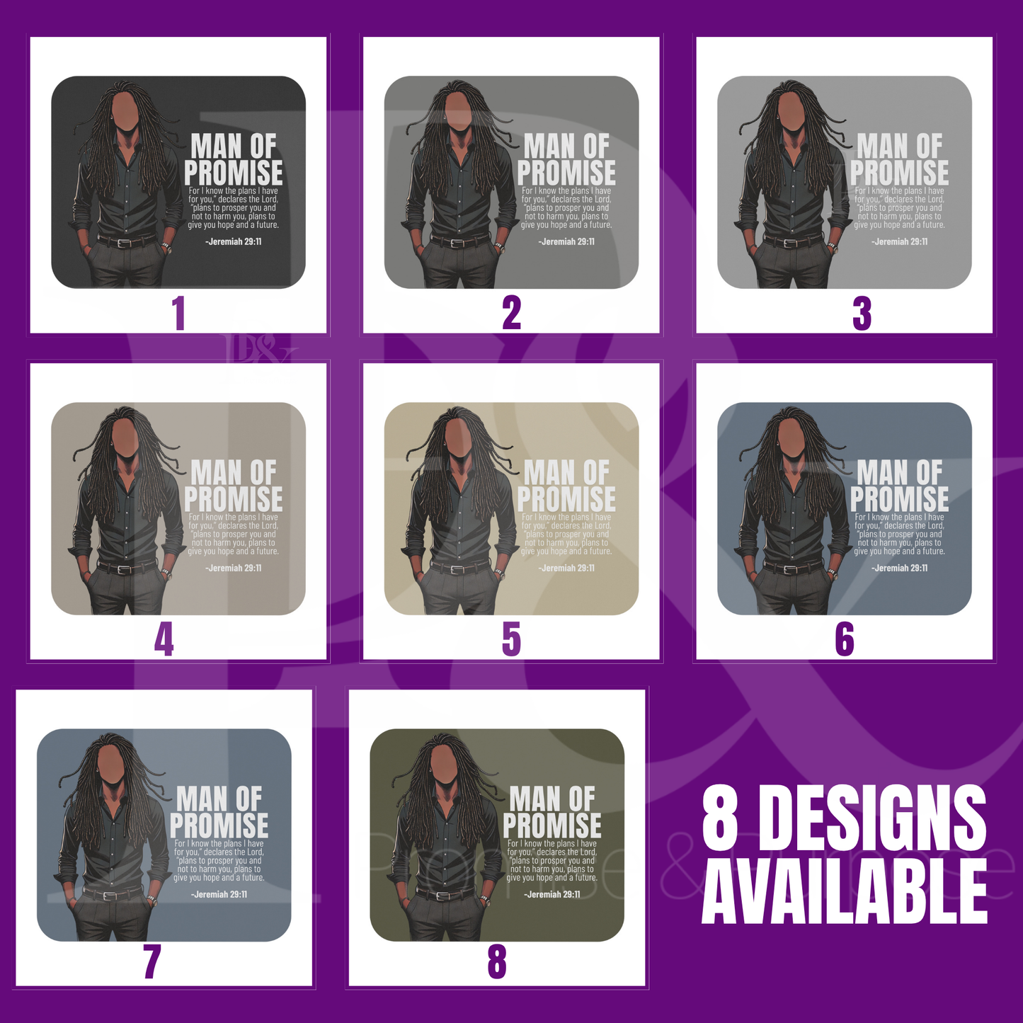 Men of Promise Mousepad – African American Men - MOPBG07 | Christian Desk Accessories | Faith-Based Gifts for Him | Stylish Office Decor
