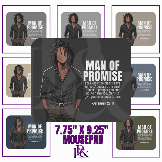 Men of Promise Mousepad – African American Men - MOPBG08 | Christian Desk Accessories | Faith-Based Gifts for Him | Stylish Office Decor