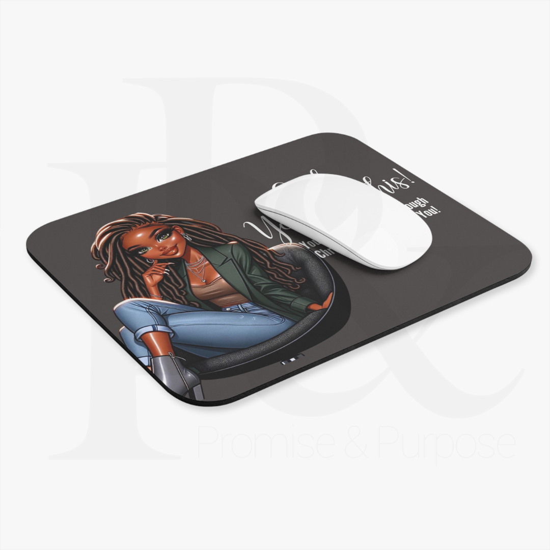 Girl You Got This Collection - Gray Locs Mousepad - YGTW07GRAY