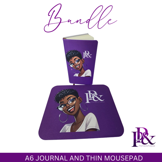 Bundles with Purpose - A6 Faux Leather Journal & Thin Mousepad
