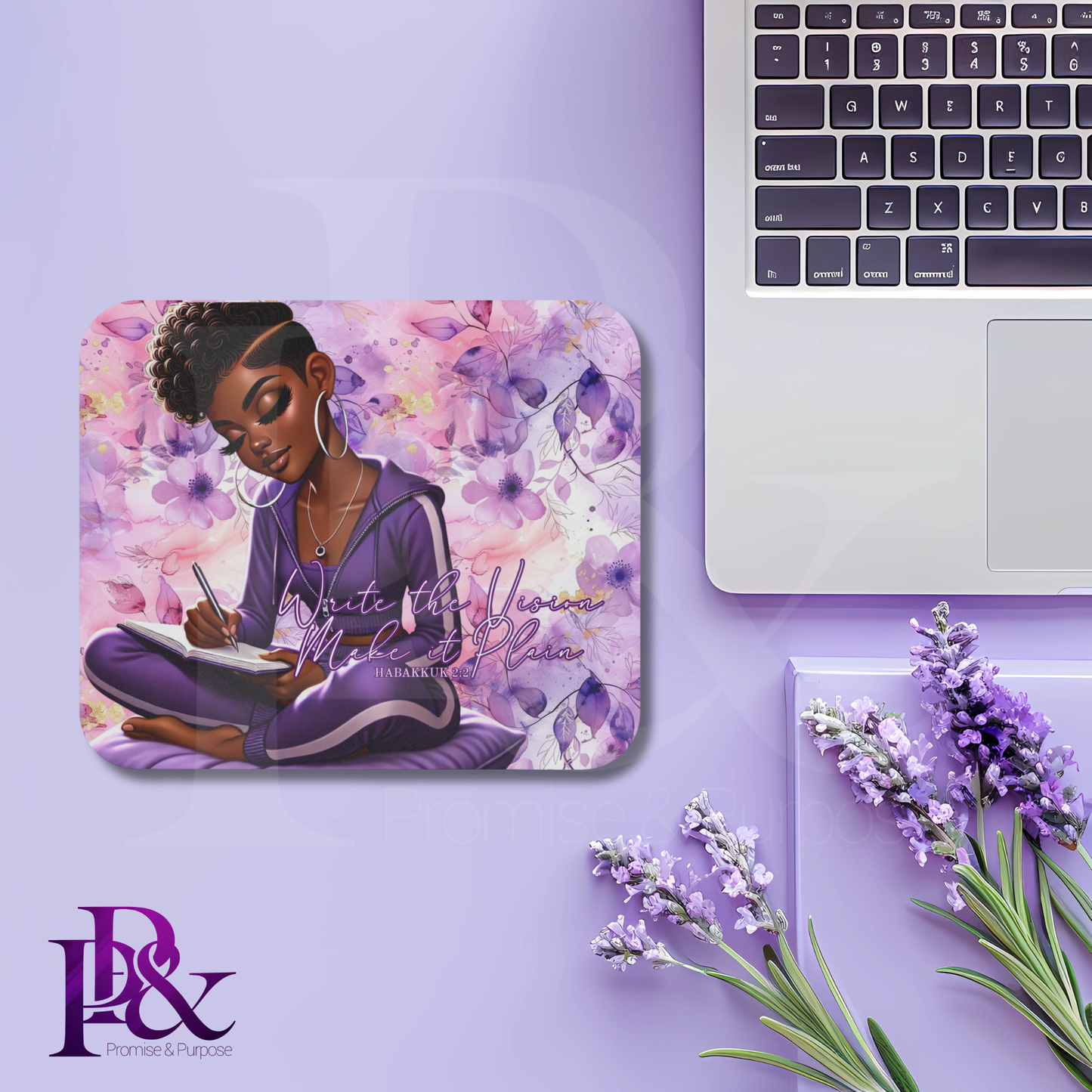 Inspired by the Word Collection – Write the Vision Mousepad | Scripture & Faith-Based Desk Decor | IS02