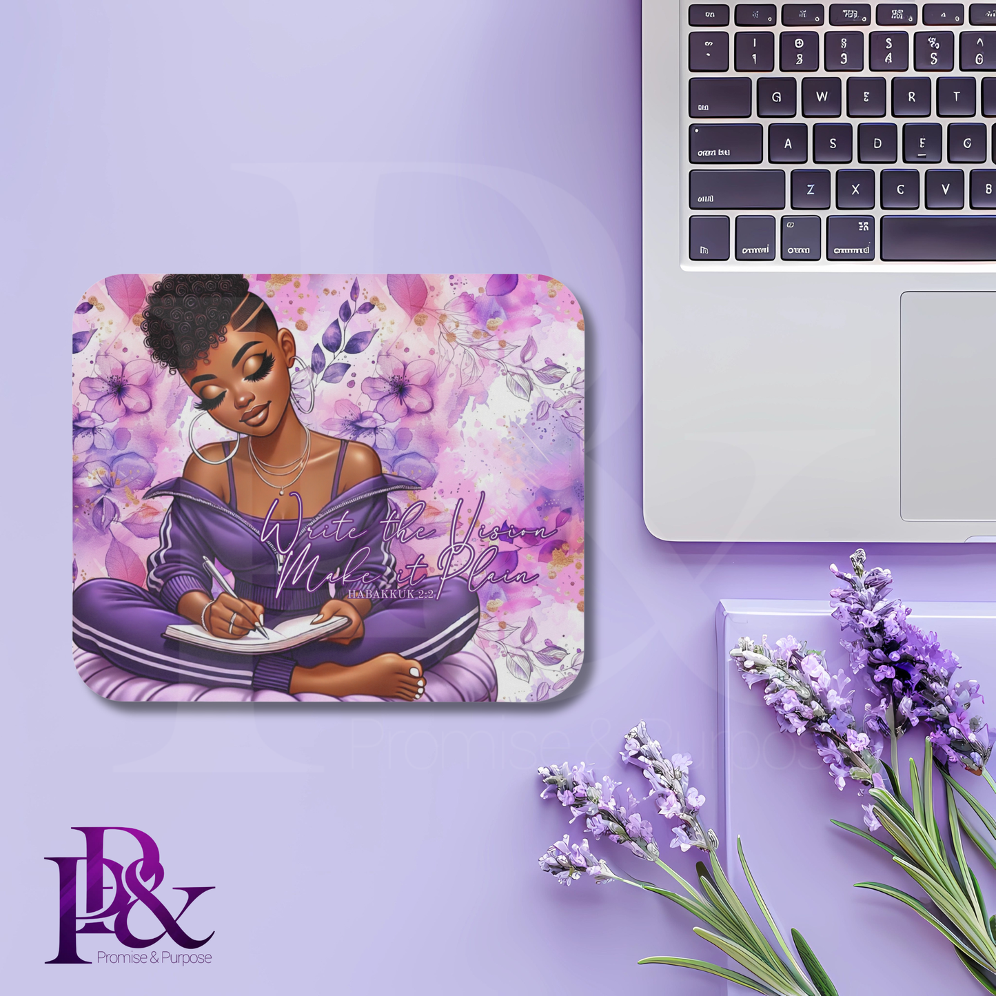 Inspired by the Word Collection – Write the Vision Mousepad | Scripture & Faith-Based Desk Decor | IS03